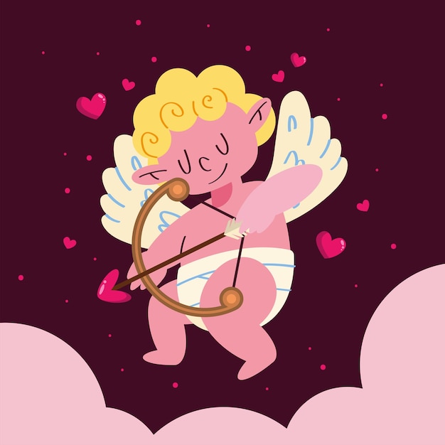 Ángel cupido con arco