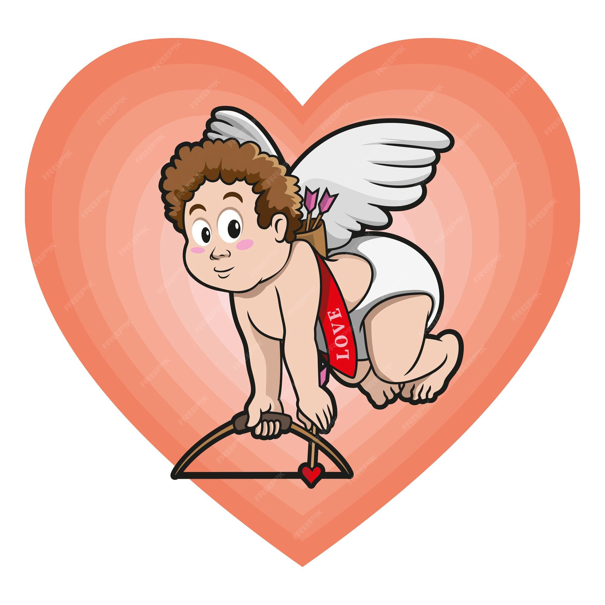 Ángel cupido del día del amor y la amistad | Vector Premium