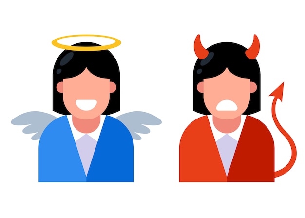 Vector Ángel y demonio femenino