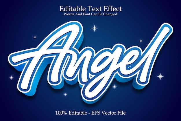 Angel editable text effect 3 dimension relieve estilo moderno