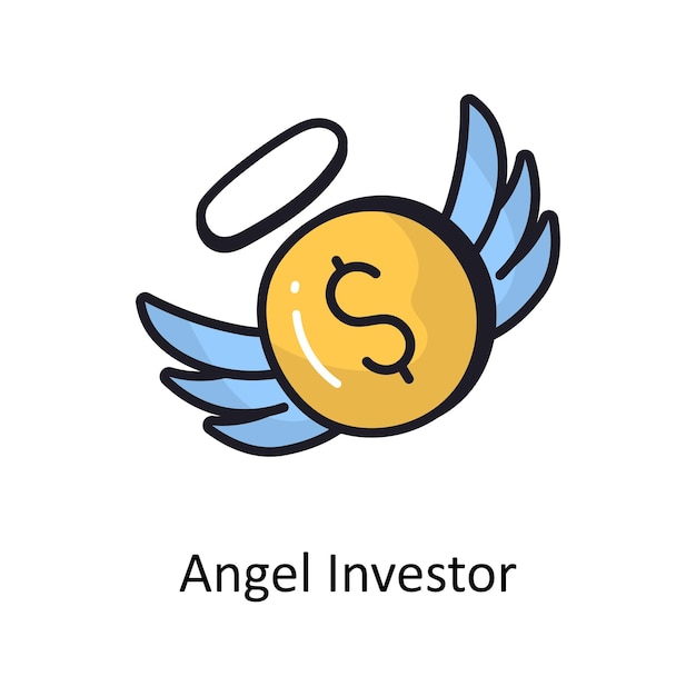 Angel Investor contorno vectorial dibujado Ilustración de diseño Símbolo en fondo blanco Archivo EPS 10