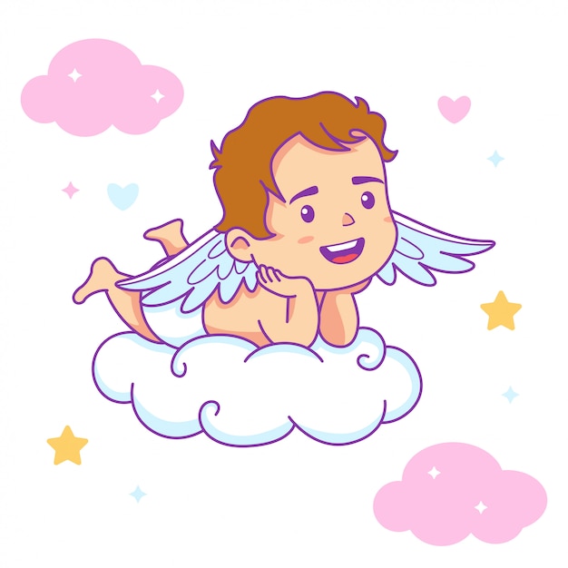 Vector Ángel lindo bebé niño