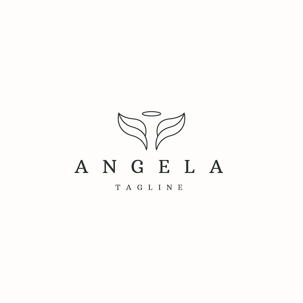 Angel logo icono diseño plantilla vector plano