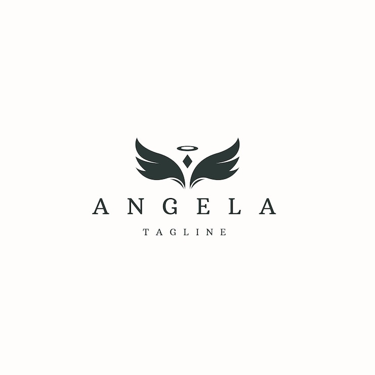 Angel logo icono diseño plantilla vector plano