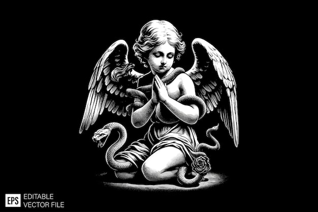 un ángel con las palabras ángel en él