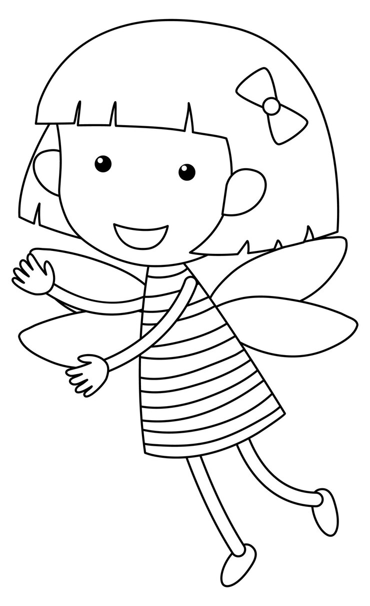 Vector ángel personaje de garabato blanco y negro