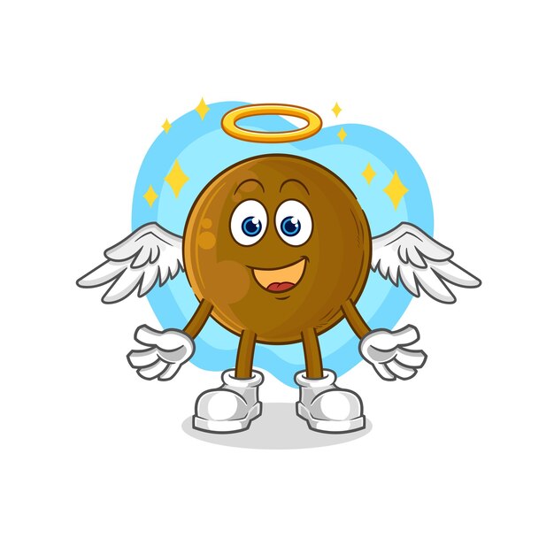 Ángel de piedra de aguacate con personaje de dibujos animados de vector de alas