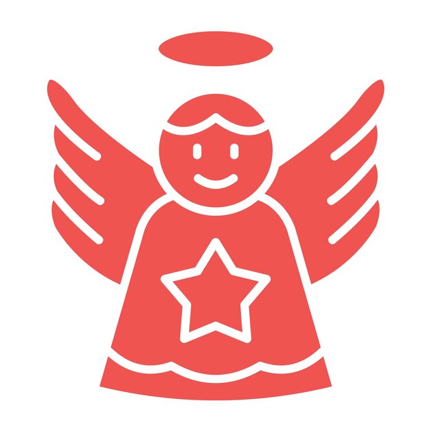 un ángel rojo con una estrella en la cabeza