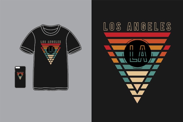 Vector los angeles, camiseta con logo triangular