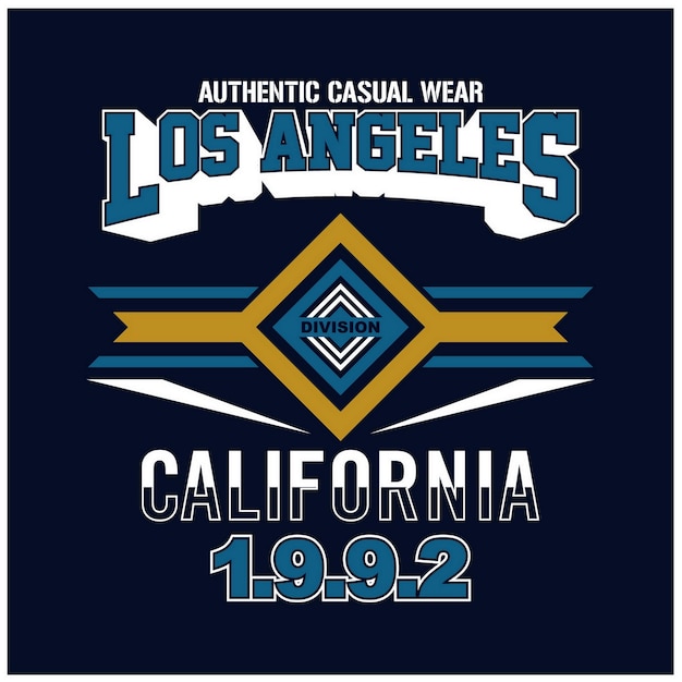 LA Los Ángeles Diseño de tipografía vintage en ropa de camiseta de ilustración vectorial y otros usos
