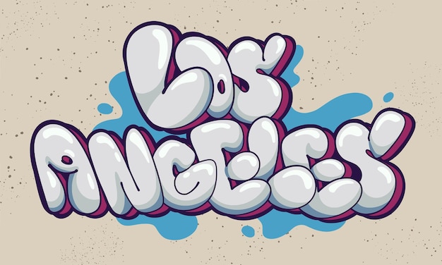 Los Ángeles Graffiti Bubble estilo letras dibujadas a mano