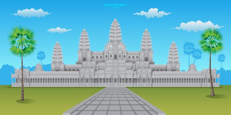 Angkor Wat es uno de los sitios del patrimonio mundial ubicado en Camboya, es el templo hindú más grande del mundo.