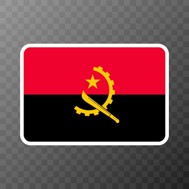 Angola bandera colores oficiales y proporción ilustración vectorial