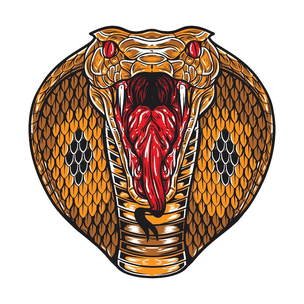 Vector angry king cobra face