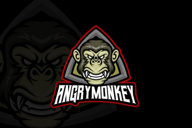 Angry Monkey - Plantilla de logotipo de Esport