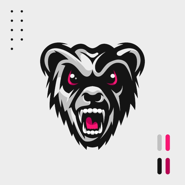 Angry panda mascot gaming esport diseño de logotipo