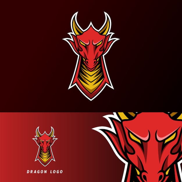 Angry red fly dragon mascot sport gaming esport plantilla de logotipo para streamer squad team club