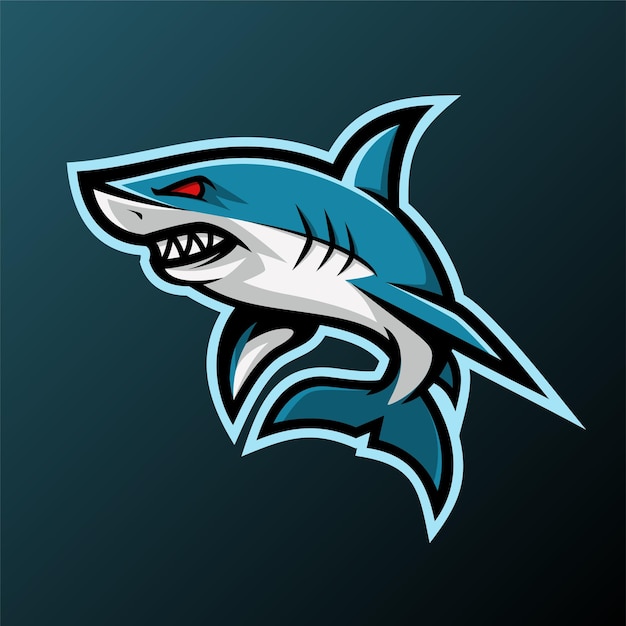 Angry Shark Mascot Logo Vector Ilustración Diseño Animales Mascota logo