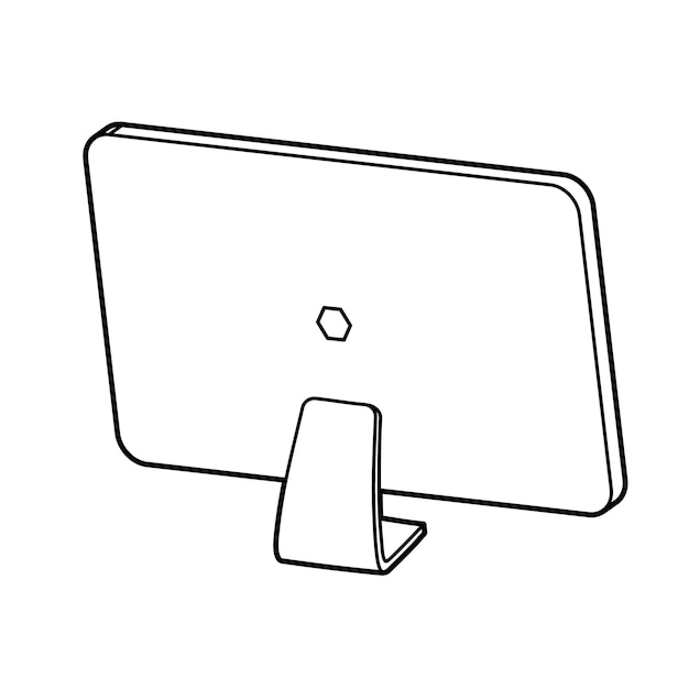 Ángulo posterior de la computadora de escritorio