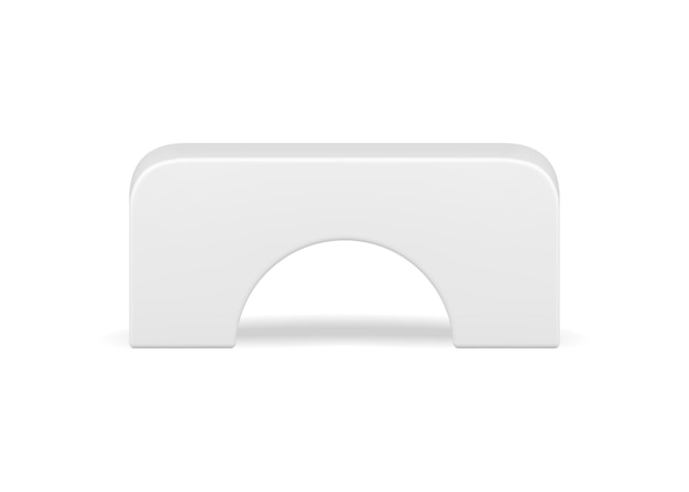 Ángulos lisos rectangulares blancos arco figura geométrica diseño decorativo vector realista