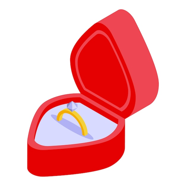 Anillo amor icono vector isométrico Cupido ángel Amour romántico