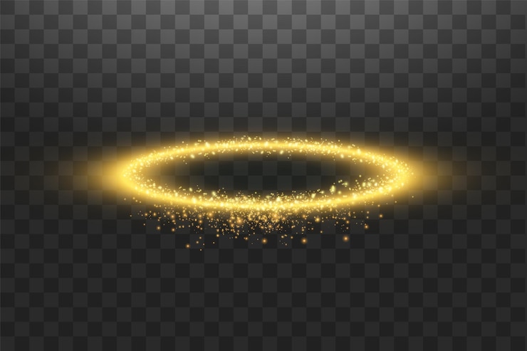 Vector anillo de angel halo dorado.