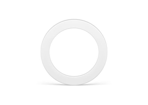 Anillo blanco ancho geométrico minimalista decorativo elemento 3d de primera calidad vector de diseño de fundación básica