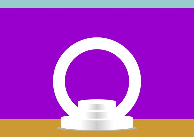 un anillo blanco está en un fondo púrpura