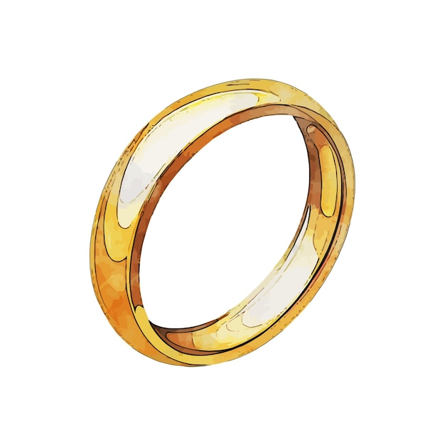 Anillo de bodas, acuarela, vector, ilustración