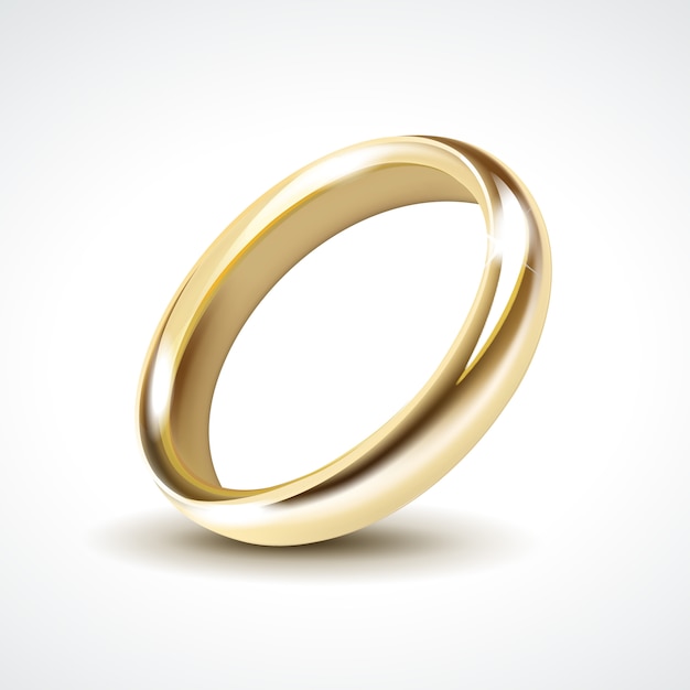 Vector anillo de bodas de oro aislado