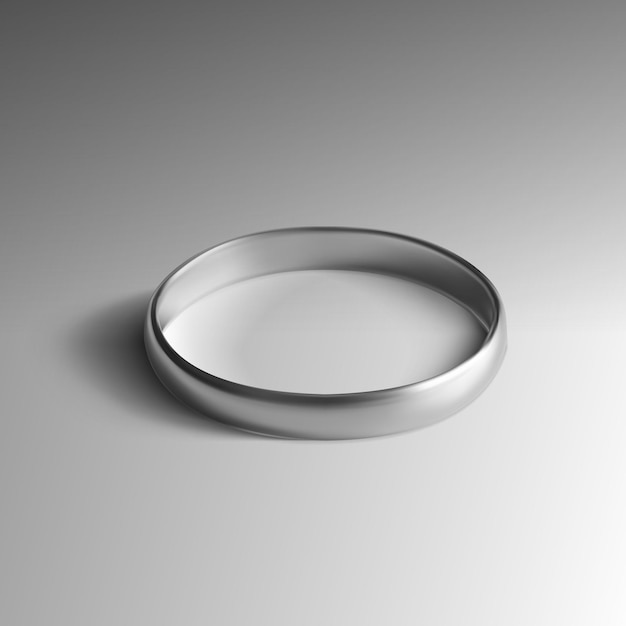 Anillo de bodas de plata realista aislado sobre fondo