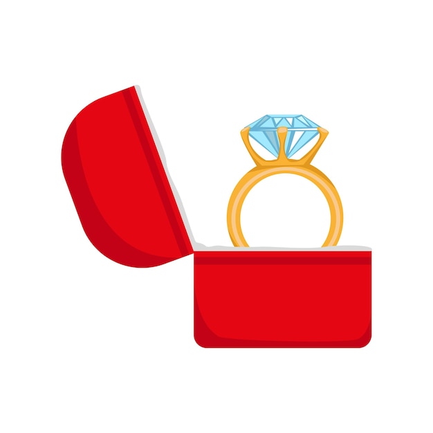 anillo de compromiso en la caja