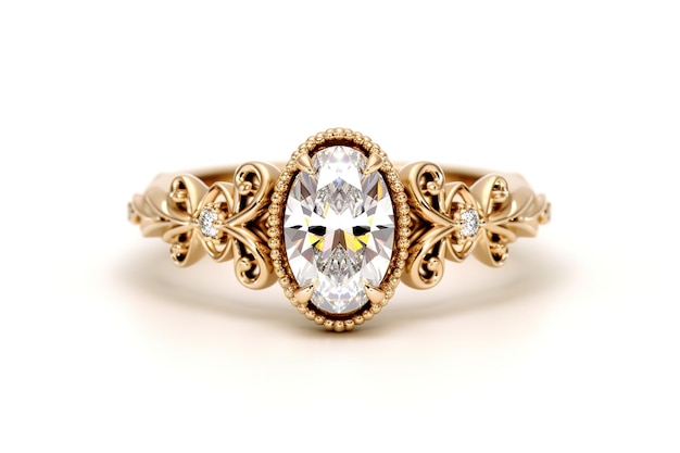 un anillo de diamante con una banda de diamante y oro