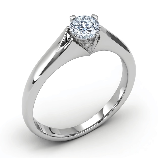 anillo con diamante fondo blanco