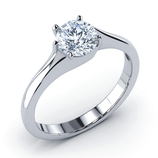 anillo con diamante fondo blanco