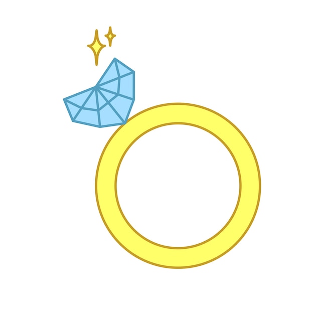 Vector anillo de diamantes de amor