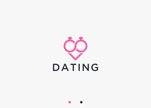anillo con diseño de logotipo de amor ilustración de silueta vectorial