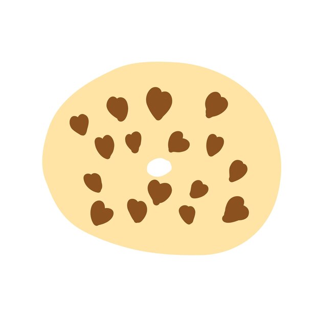 Anillo de donut en estilo plano de dibujos animados Hogares de chocolate sobre una base de trigo Dulce deliciosa panadería Vector