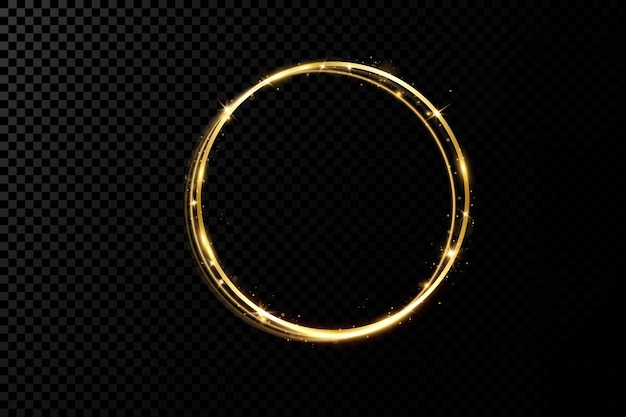 Anillo dorado Vector marco brillante de lujo Decoración navideña