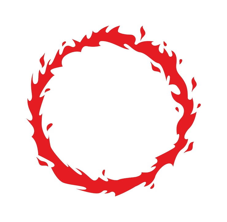 Vector anillo de fuego circo plano icono focos peligrosos