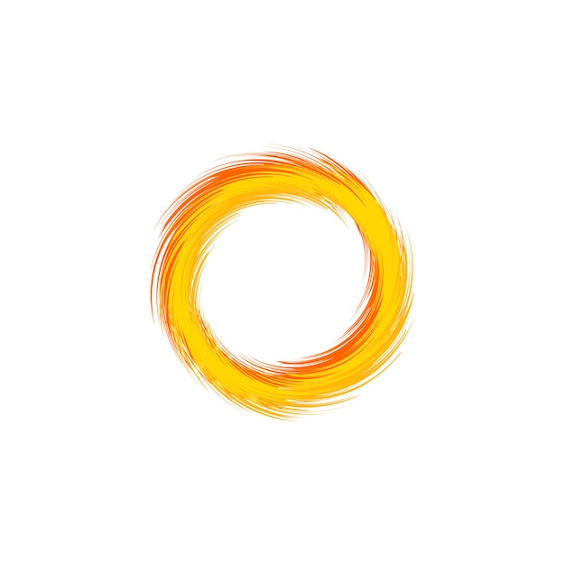 Anillo de fuego Sol llameante Ilustración vectorial Logotipo de sol inusual