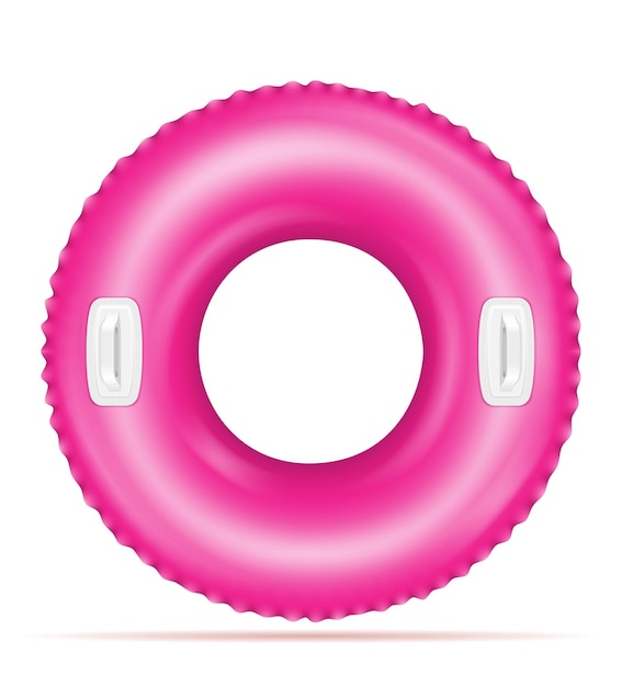 Anillo de goma inflable para nadar en la ilustración de vector de mar o piscina aislado sobre fondo blanco