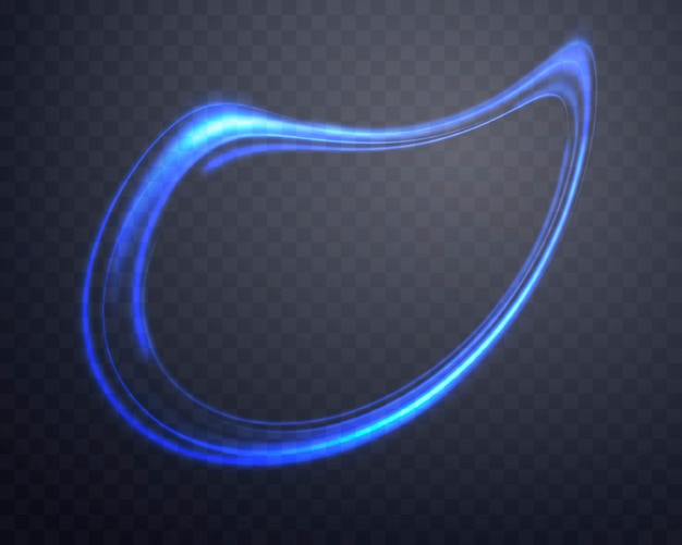 Anillo mágico azul con brillo de neón anillo de halo de llamarada de energía realista efecto de luz abstracto