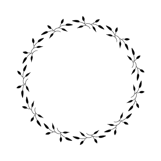 Anillo de marco de flor de borde redondo de círculo floral para adorno de decoración en ilustración vectorial