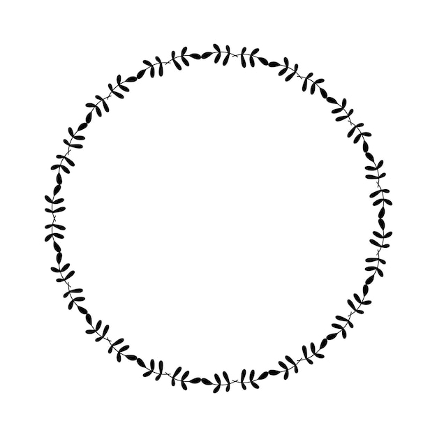 Anillo de marco de flor de borde redondo de círculo floral para adorno de decoración en ilustración vectorial