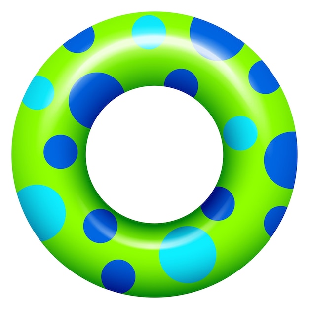 Vector anillo de natación de verano buñuelo de playa colorido juguete inflable