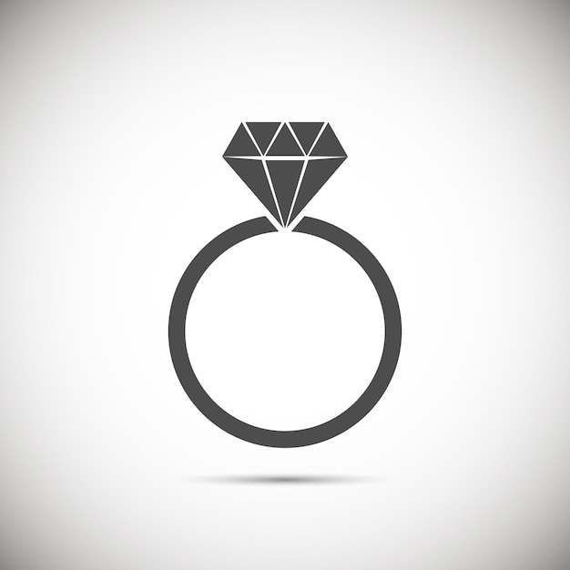 Anillo de oro con un diamante aislado en el fondo. ilustración vectorial Ep 10.
