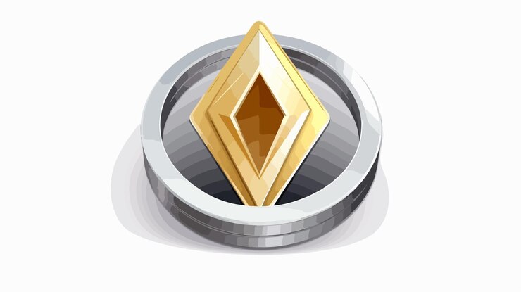Vector un anillo de oro con un diamante