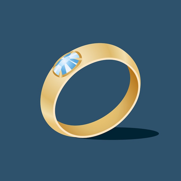 Anillo de oro con diamantes brillantes