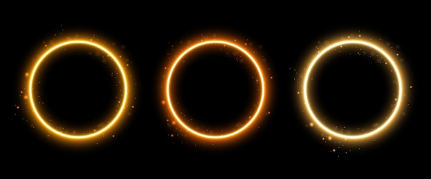 Anillo de oro de fuego establece la ilustración vectorial